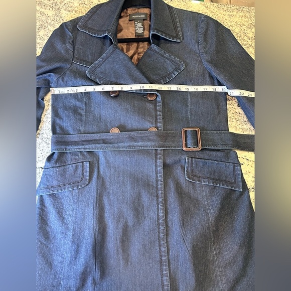 13- FOCUS 2000, Size 6 blue trenchcoat with two pockets and belt - Picture 3 of 9